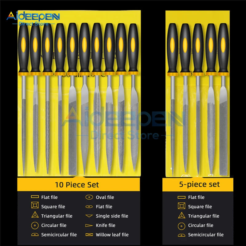 10 Piece Needle File Set: Tools for Jewelry, Metal Craft, Glass, Stone, Stainless Steel