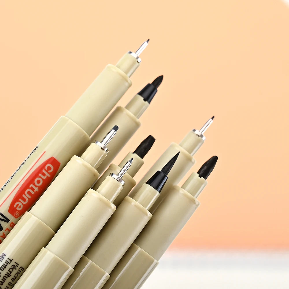 Micron Style Ink Liner Pens for Sketching, Illustrating, Manga-12 Sizes