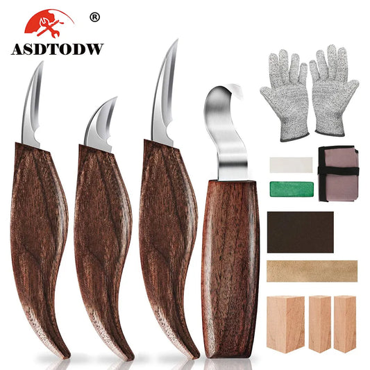1/3/5/7/10/12pcs Wood Carving Tools Chisel Woodworking Cutter Hand Tool Set Wood Carving Knife DIY Peeling Woodcarving