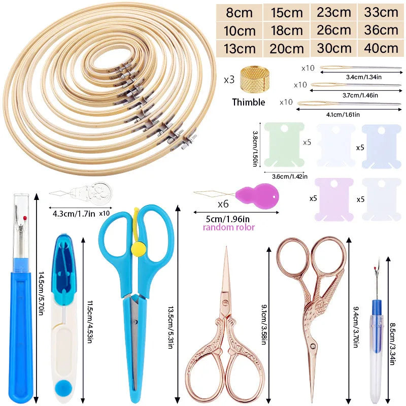 IMZAY Bamboo Cross Stitch Hoops Embroidery Frame Sets!