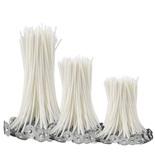 100Pcs Candle Wicks for DIY Candle Making! -Smokeless Wax Pure Cotton Core-Pre-Waxed Wicks